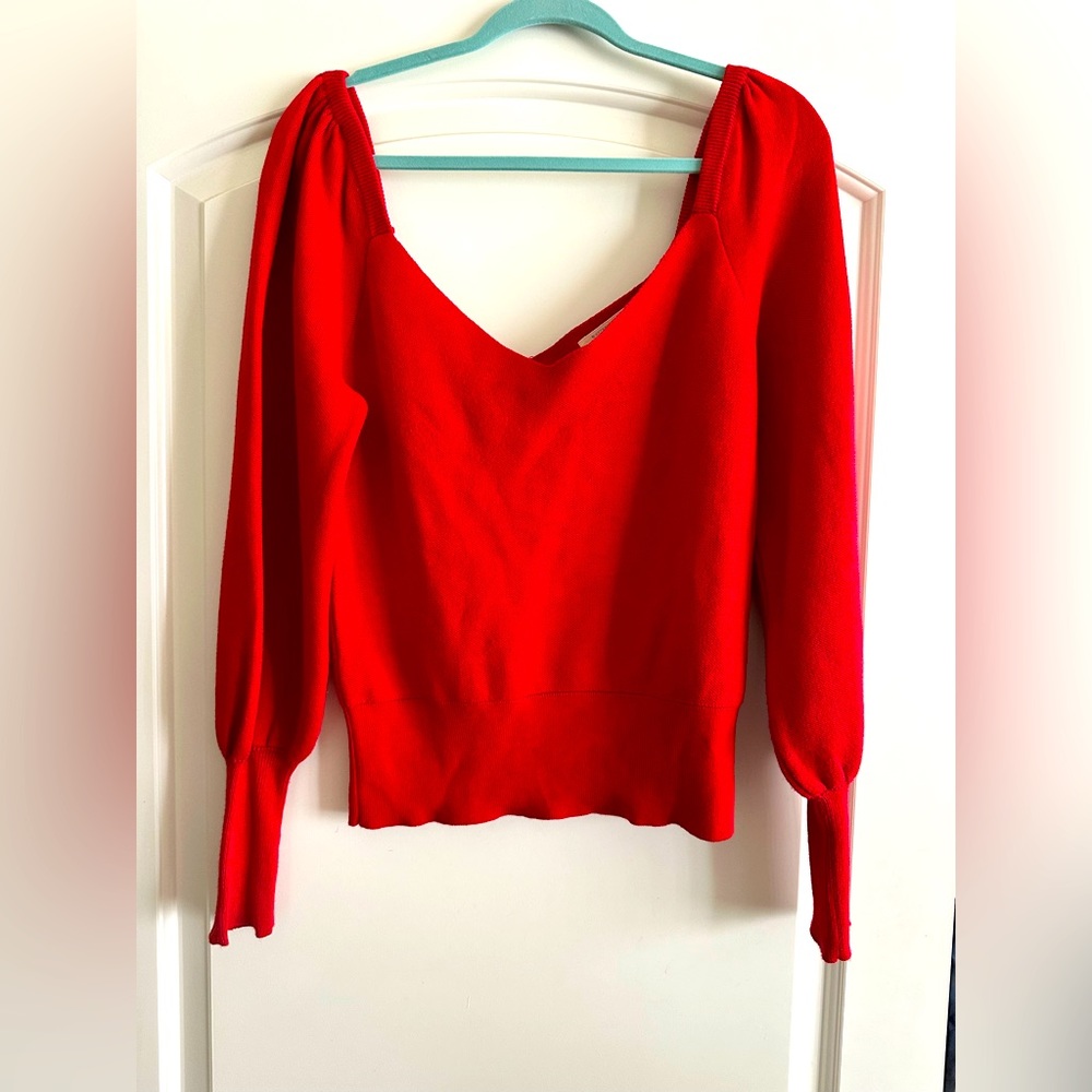 Anthropologie red sweater